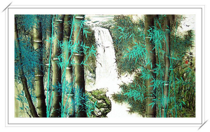 清高亮节 -- 刘家生新竹山水画 - 淡泊 - 淡泊