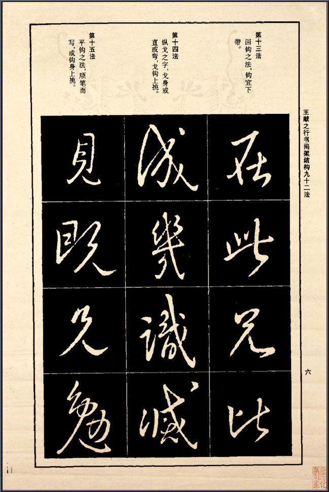 王献之行书间架结构92法 - 無為居士 - 聚美齋