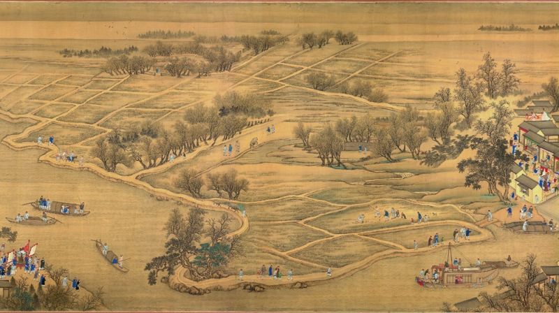 12 - V 康熙南巡图 第六卷 从瓜洲渡江登金山经常州府 常州朝京门以及周边地区.jpg.jpg