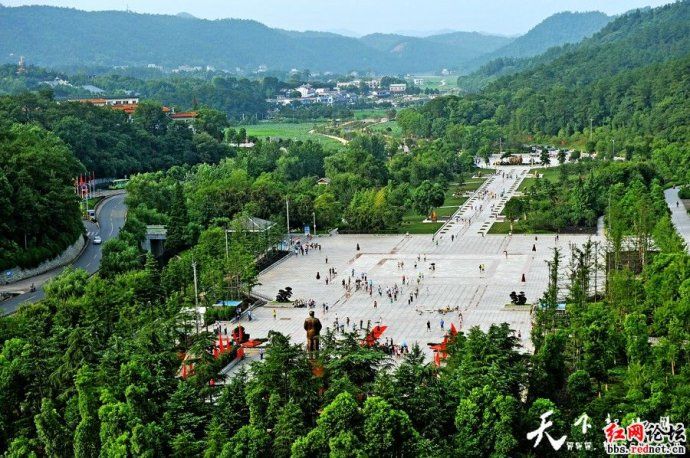 航拍毛主席故居鈥斺斏厣
