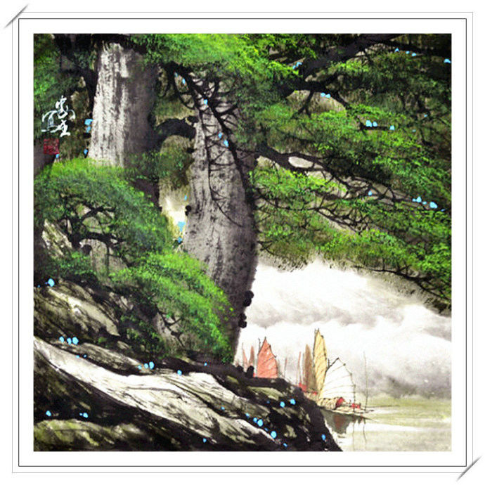 清高亮节 -- 刘家生新竹山水画 - 淡泊 - 淡泊