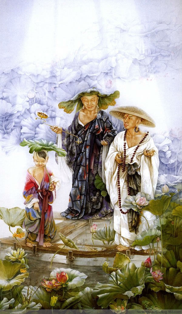 纪淑文、邱皓 、邱月母女工笔作品(1) - 山野村夫 - 山野村夫