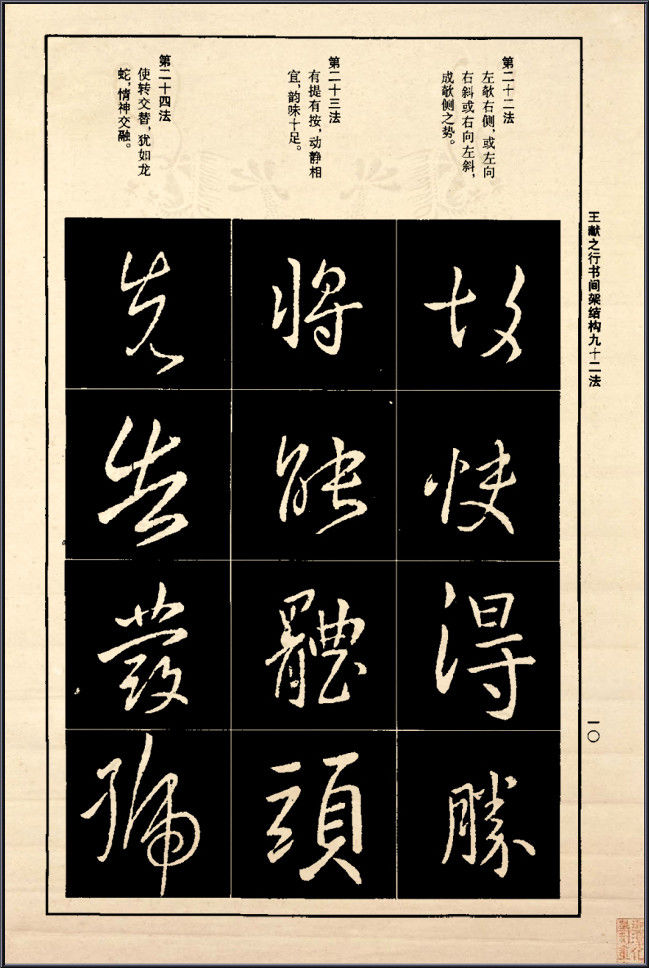 王献之行书间架结构92法 - 無為居士 - 聚美齋