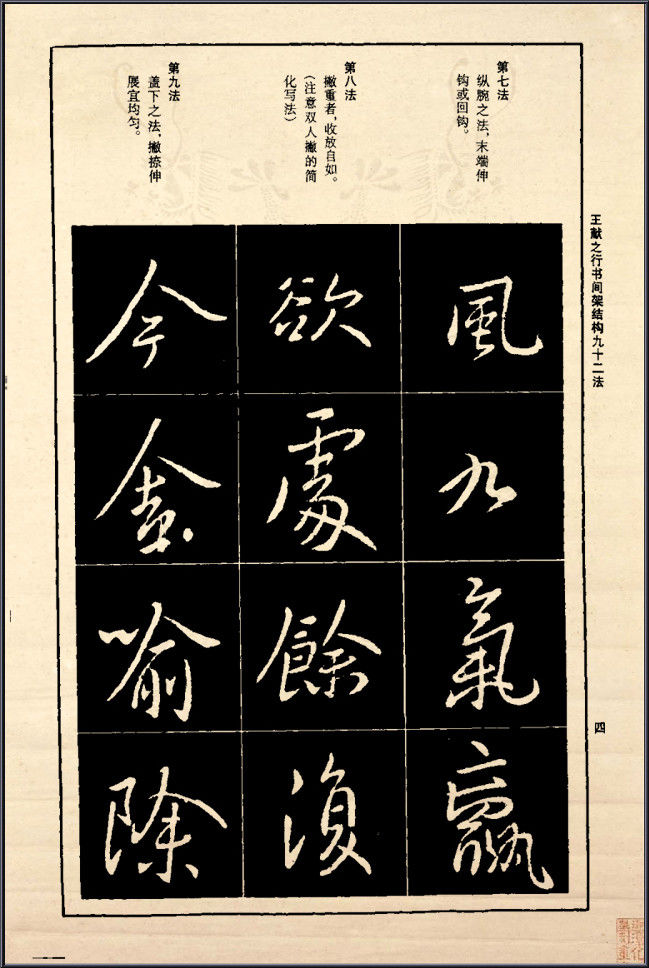 王献之行书间架结构92法 - 無為居士 - 聚美齋