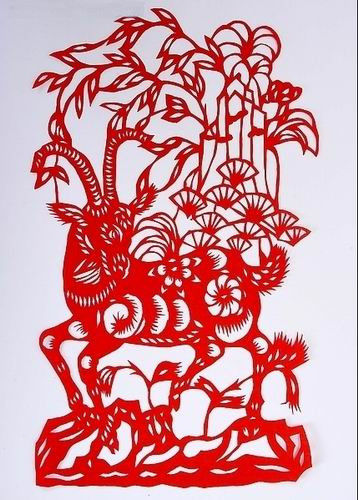 【潇洒艺术-276】请您欣赏：羊年剪纸 - 潇洒如风 - 潇洒天地 如意家园