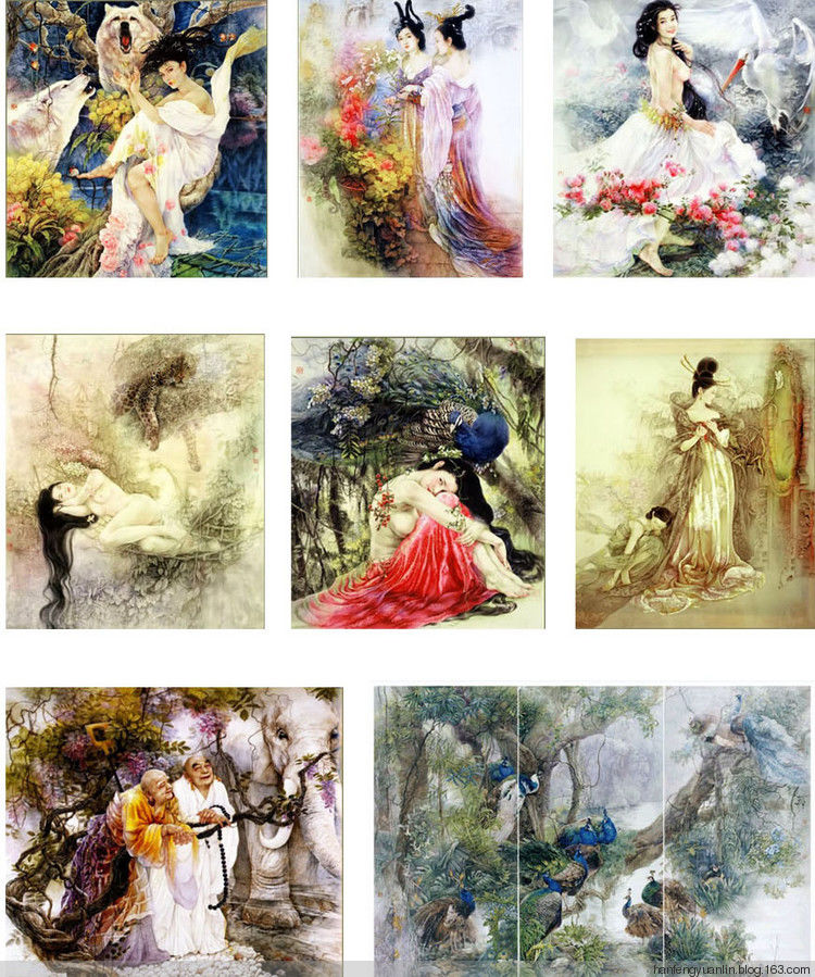 纪淑文、邱皓 、邱月母女工笔作品(1) - 山野村夫 - 山野村夫